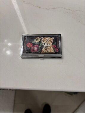 Brighton Black Floral & Leopard Card Holder